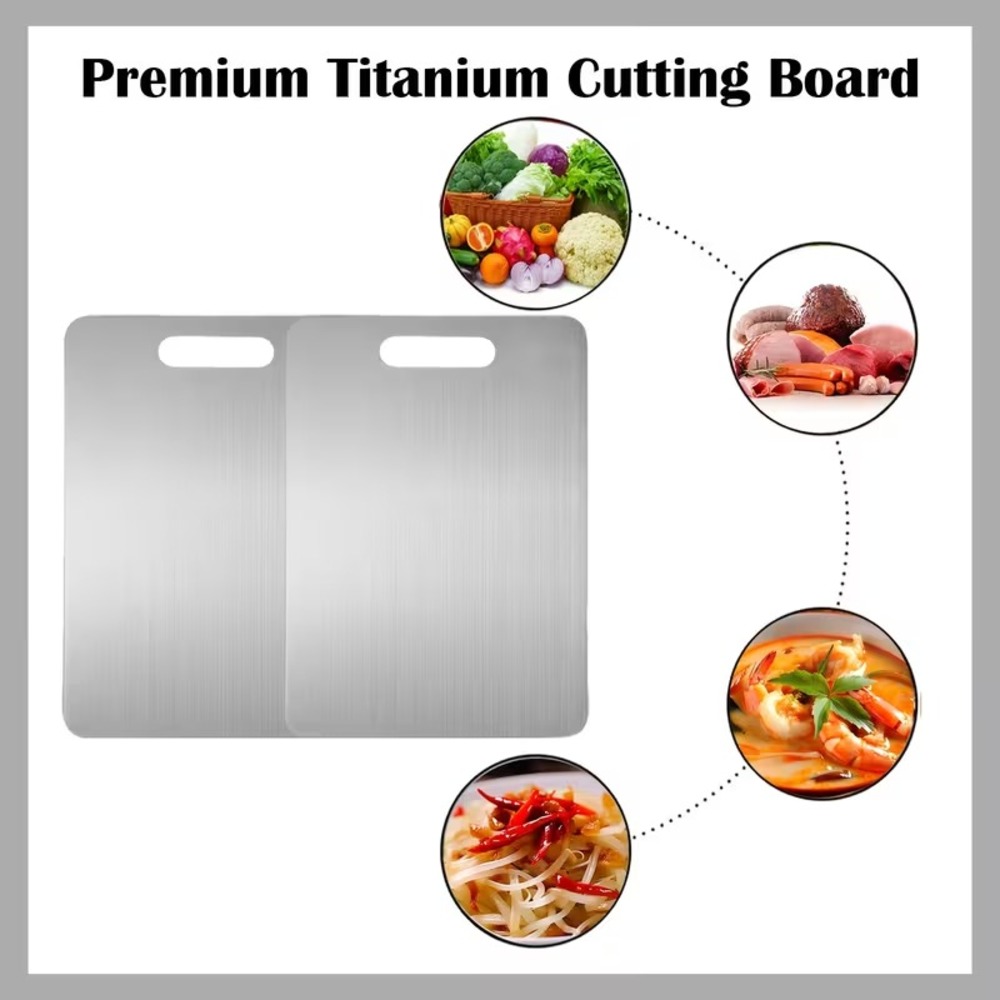 Titanium Cutting Board 9x13 Double Sided Corrosion Rust Resistant Dishwasher